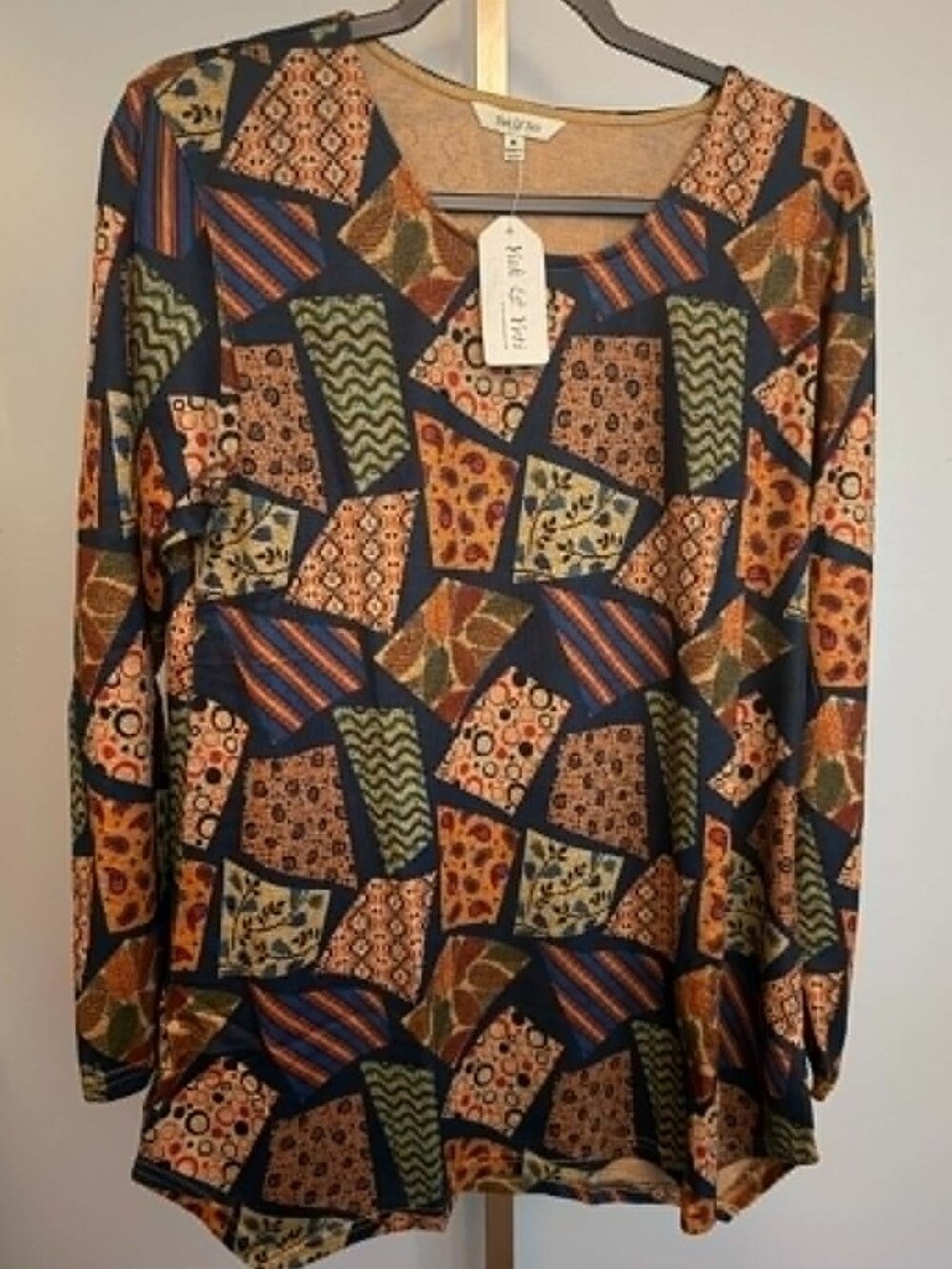 Yak & Yeti Patchwork Long Sleeve Blouse – Medium
